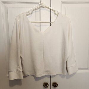 Dynamite White V-Neck Blouse
